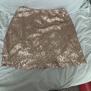Women's Sequin Mini Skirt - Champagne